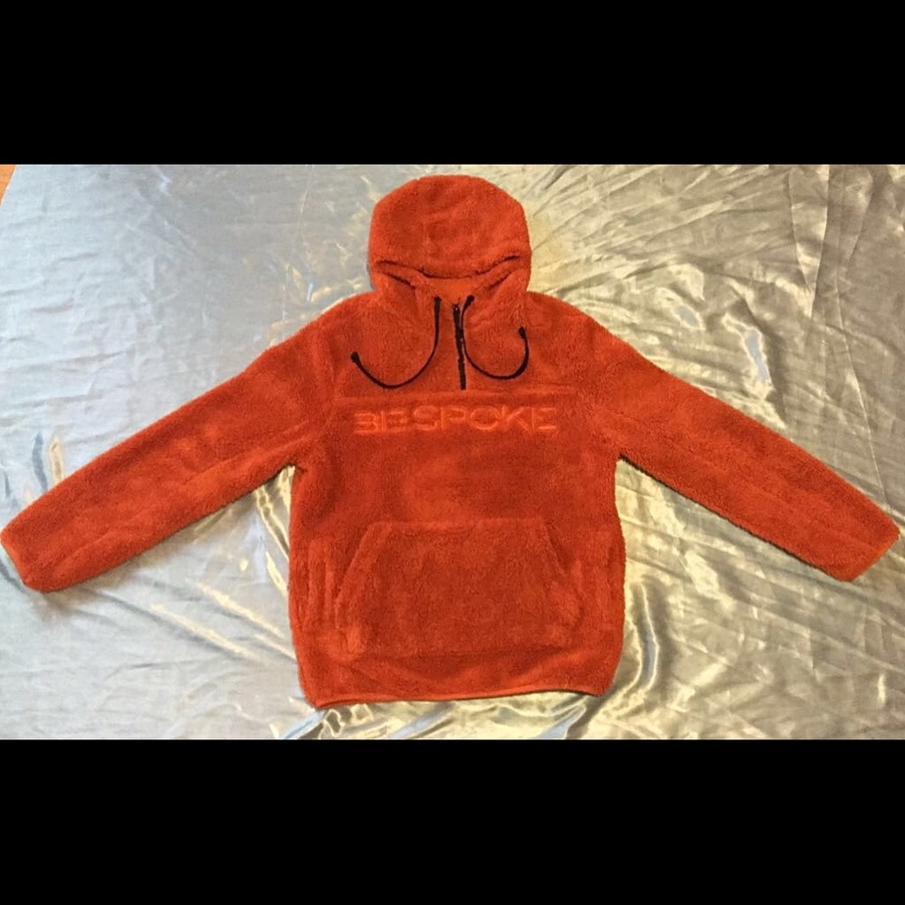 Bespoke Medium Hoodie Orange Sherpa Fleece